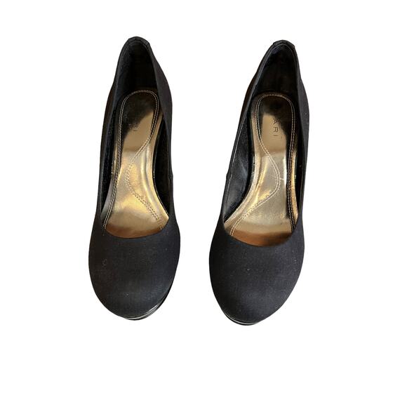 Tahari Platform Heels Black Fabric 7 - Picture 3 of 7